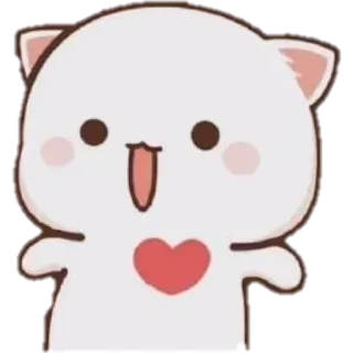 😍 น่ารัก, แมว, สัตว์, หัวใจ, การ์ตูน telegram sticker