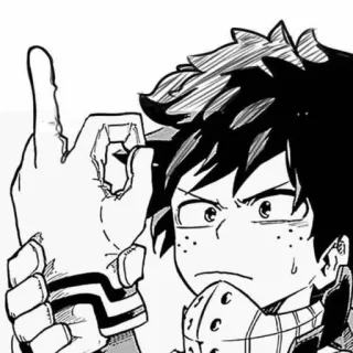 🖕 Izuku Midoriya My Hero Academia anime, middle finger, deku, my hero academia, izuku midoriya telegram sticker