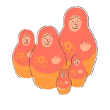 😍 Matroschka, Russische Puppen, Puppe, Spielzeug, Schachtelpuppen, Souvenir, Holzspielzeug telegram sticker