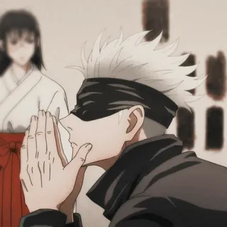 🧊 Gojo Satoru Jujutsu Kaisen อนิเมะ, โกโจ, ซาโตรุ, มหาเวทย์ผนึกมาร, ตัวละคร, ผ้าปิดตา telegram sticker