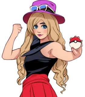 💪 Serena pokemon, anime, serena, entrenador, dibujos animados, rubia telegram sticker