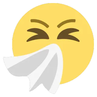 😪 Emoji, Niesen, Taschentuch, Krankheit, Erkältung, Grippe whatsapp sticker