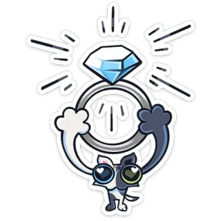 💍 средний палец, бриллиант, кольцо, мультик, наклейка, жест telegram sticker