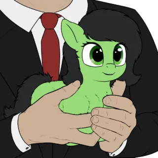 👭 小马, 卡通, 西装, 领带, 绿色小马, 动画, 人物 telegram sticker