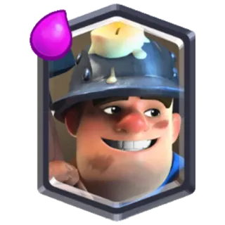 👾 Miner Clash Royale minero, Clash Royale, videojuego, personaje, casco, vela whatsapp sticker