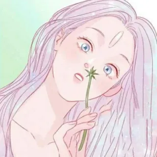 😚 การ์ตูน, น่ารัก, ภาพประกอบ, ผู้หญิง, สุนทรียศาสตร์, ดอกแดนดิไลอัน, แปลก telegram sticker