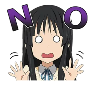 🔹 NO нет, аниме, девушка, несогласие, отказ, мультфильм whatsapp sticker