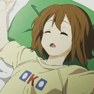 🎸 OKO Anime, Dziewczyna, Sen, Kawaii, Słodkie, Zrelaksowany telegram sticker