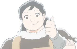 👍 Anime, Personnage, Pouce levé, Positif, Femme, Animation telegram sticker