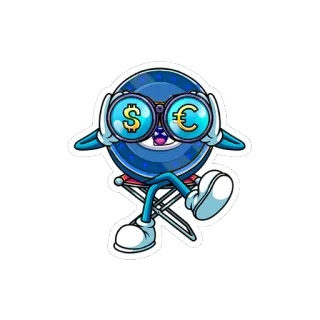 😎 tiền, euro, đô la, tiền tệ, nhân vật, hoạt hình telegram sticker