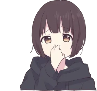 🤢 аниме девушка, грустно, мультфильм, манга, персонаж telegram sticker