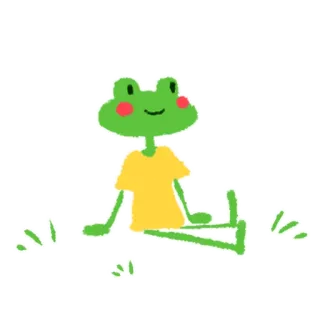 🌿 rana, cartone animato, verde, animale, natura, carino, kawaii whatsapp sticker