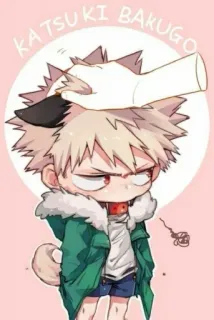 😜 Katsuki Bakugo KATSUKI BAKUGO anime, character, manga, fanart, dog, kawaii telegram sticker