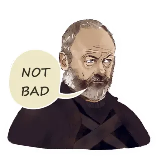 😶 NOT BAD adesivo, non male, opinione, valutazione, positivo whatsapp sticker