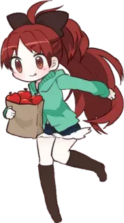 💛 Anime, Chibi, Garota, Maçãs, Kawaii, Fofo telegram sticker