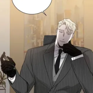 😏 man, suit, gloves, drawing, character, gloves, cigarette telegram sticker