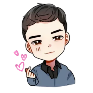 ♥ 卡通, 动漫, 男人, 可爱, 爱心, 爱, 手势 telegram sticker