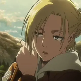 🌟 Annie Leonhart Attack on Titan アニメ, 女の子, 金髪, キャラクター, 進撃の巨人 telegram sticker