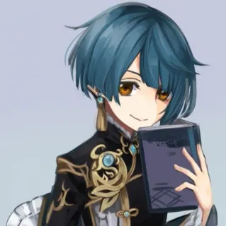 📎 Xingqiu Genshin Impact xingqiu, genshin impact, anime, personaggio, videogioco, libro whatsapp sticker