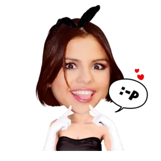 😜 :-P orelhas de coelho, língua de fora, rosto, expressão, emoji whatsapp sticker