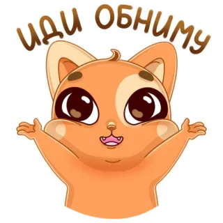 🤗 ИДИ ОБНИМУ mèo, dễ thương, động vật, ôm, thân thiện, hoạt hình telegram sticker