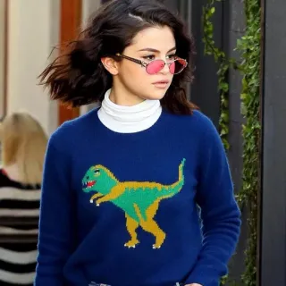 👜 dinosaurio, suéter, mujer, celebridad, moda, estilo telegram sticker