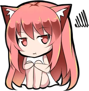 😒 Chibi, Anime, Ragazza gatto, Kawaii, Manga, Carino whatsapp sticker
