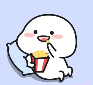 ✨ Desenho animado, Pipoca, Lanche, Fofo, Kawaii, Comida telegram sticker