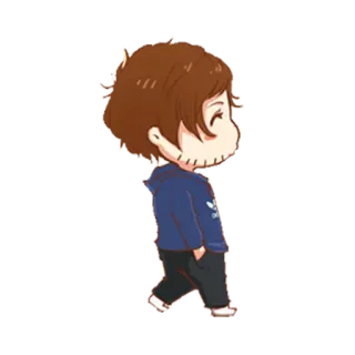 🚶 cartoon, walking, casual, character, adidas telegram sticker