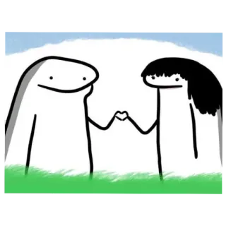 🥰 stick figures, love, heart, cartoon, friendship, cute whatsapp sticker