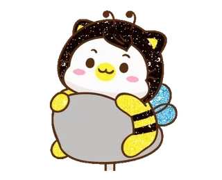 ⭐ abelha, desenho animado, animal, fofo, kawaii, asas, adesivo animal telegram sticker