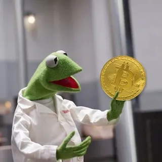 😃 Kermit Kermit the Frog, Bitcoin, crypto, finance, muppet, currency telegram sticker