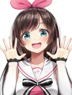 😀 Kizuna AI Anime, Youtuber Virtual, Kizuna AI, VTuber, Fofo, Garota, Personagem, Arte Digital telegram sticker