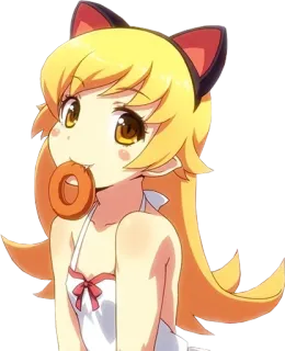 😝 Аниме, Кошачьи ушки, Милый, Девочка, Пончик telegram sticker