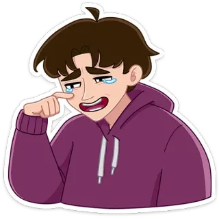 😁 ร้องไห้, เศร้า, การ์ตูน, อารมณ์เสีย, มีอารมณ์, เด็กผู้ชาย telegram sticker