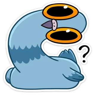 ❓ นกพิราบ, นก, เครื่องหมายคำถาม, สับสน, การ์ตูน, สติกเกอร์, โง่ telegram sticker