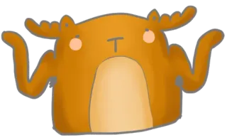 😐 alce, desenho animado, animal, laranja, cervo, fofo whatsapp sticker