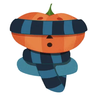 🙈 zucca, halloween, sciarpa, autunno, autunno, carino telegram sticker