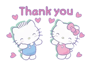 💞 Thank you gracias, hello kitty, lindo, corazones, kawaii, saludo whatsapp sticker