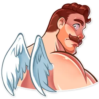 😳 homme, ailes, personnage, illustration telegram sticker