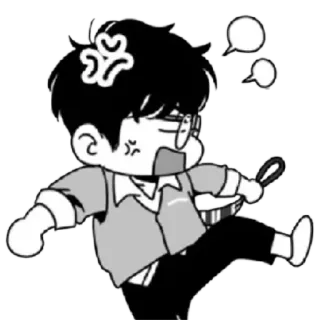 😡 Мультфильм, Злой, Расстроенный, Чиби, Персонаж telegram sticker