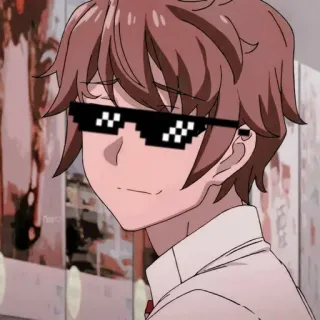 😎 动漫, 眼镜, 像素化, 酷, 角色 telegram sticker