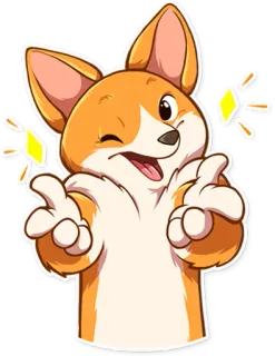 😜 corgi, perro, animal, lindo, emoji, sticker whatsapp sticker