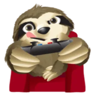 🕹 preguiça, gamer, controle, fofo, animal, jogo, jogando whatsapp sticker