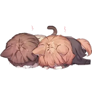 🙏 Katzen, schlafend, Anime, kawaii, süß telegram sticker