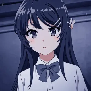 😲 动漫, 女孩, 可爱, 校服, 蝴蝶结, 发夹 telegram sticker
