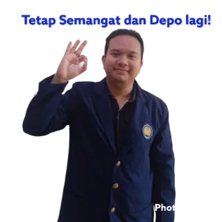 🙃 Tetap Semangat dan Depo lagi! osoba, mężczyzna, wsparcie, indonezyjski, gest OK telegram sticker