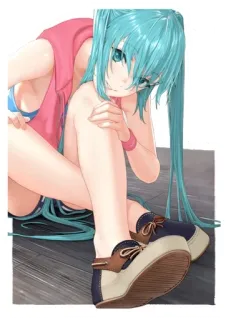 😀 Hatsune Miku Anime, Chica, Vocaloid, Hatsune Miku, Lindo, Personaje telegram sticker
