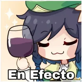 🍷 En Efecto Anime, Meme, Bebida, Vinho, Texto, Espanhol telegram sticker