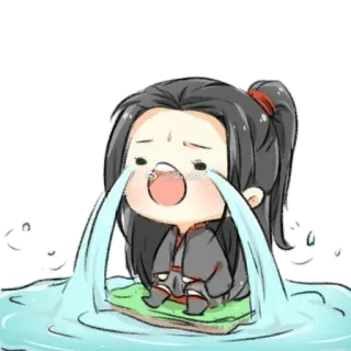 🏵 Anime, Pianto, Triste, Lacrime, Chibi telegram sticker